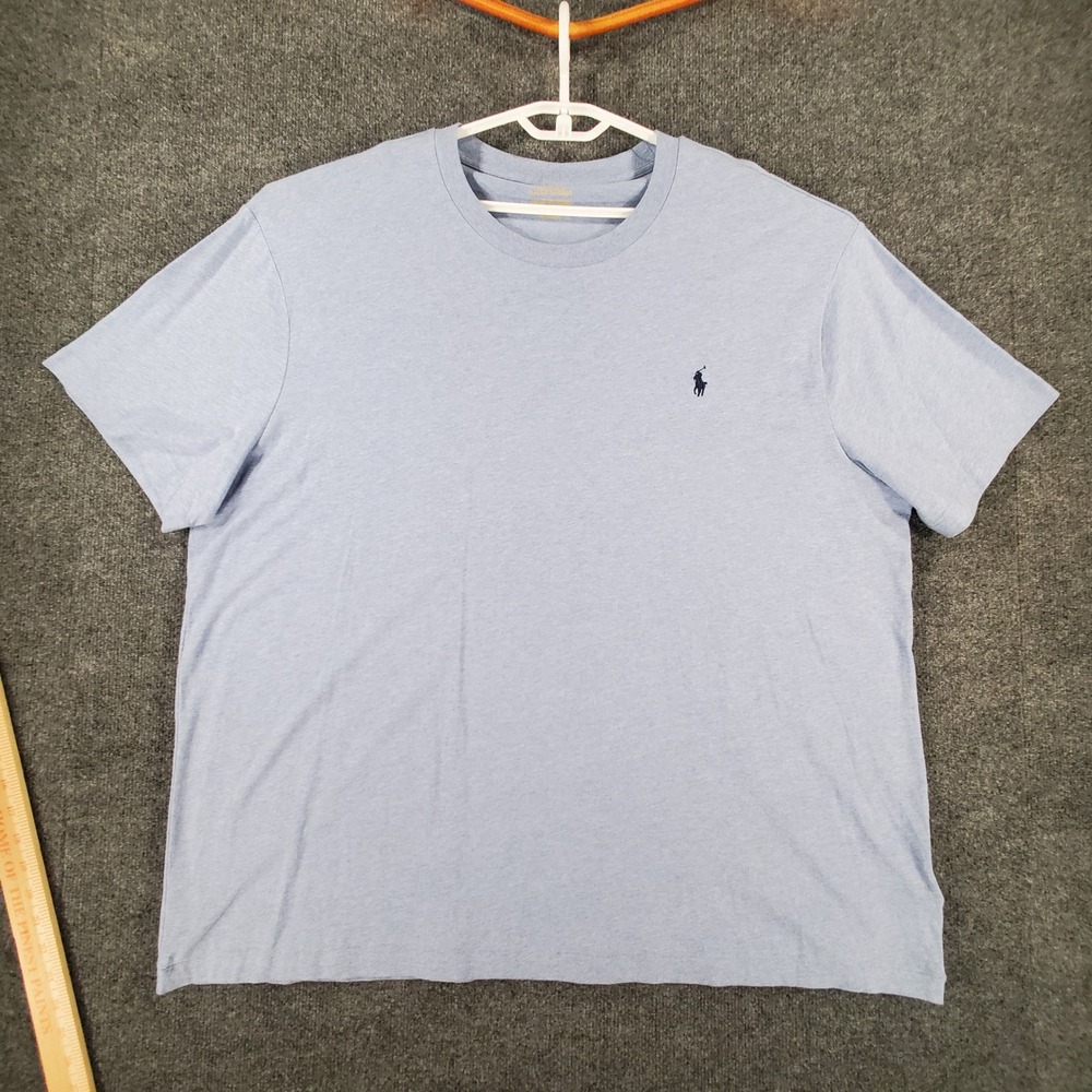 Polo Ralph Lauren T-Shirt Men 2XB Short Sleeve Light Blue Heather Pony Logo